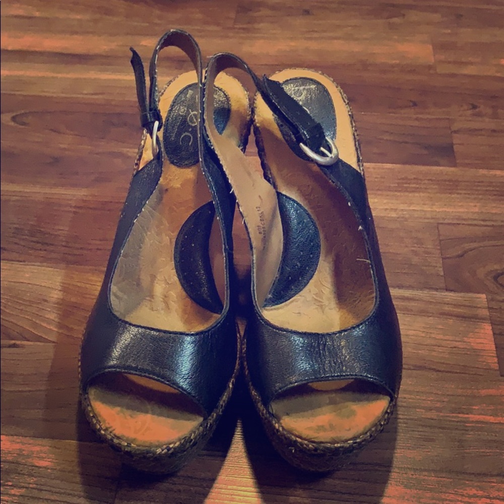 Sling back wedges